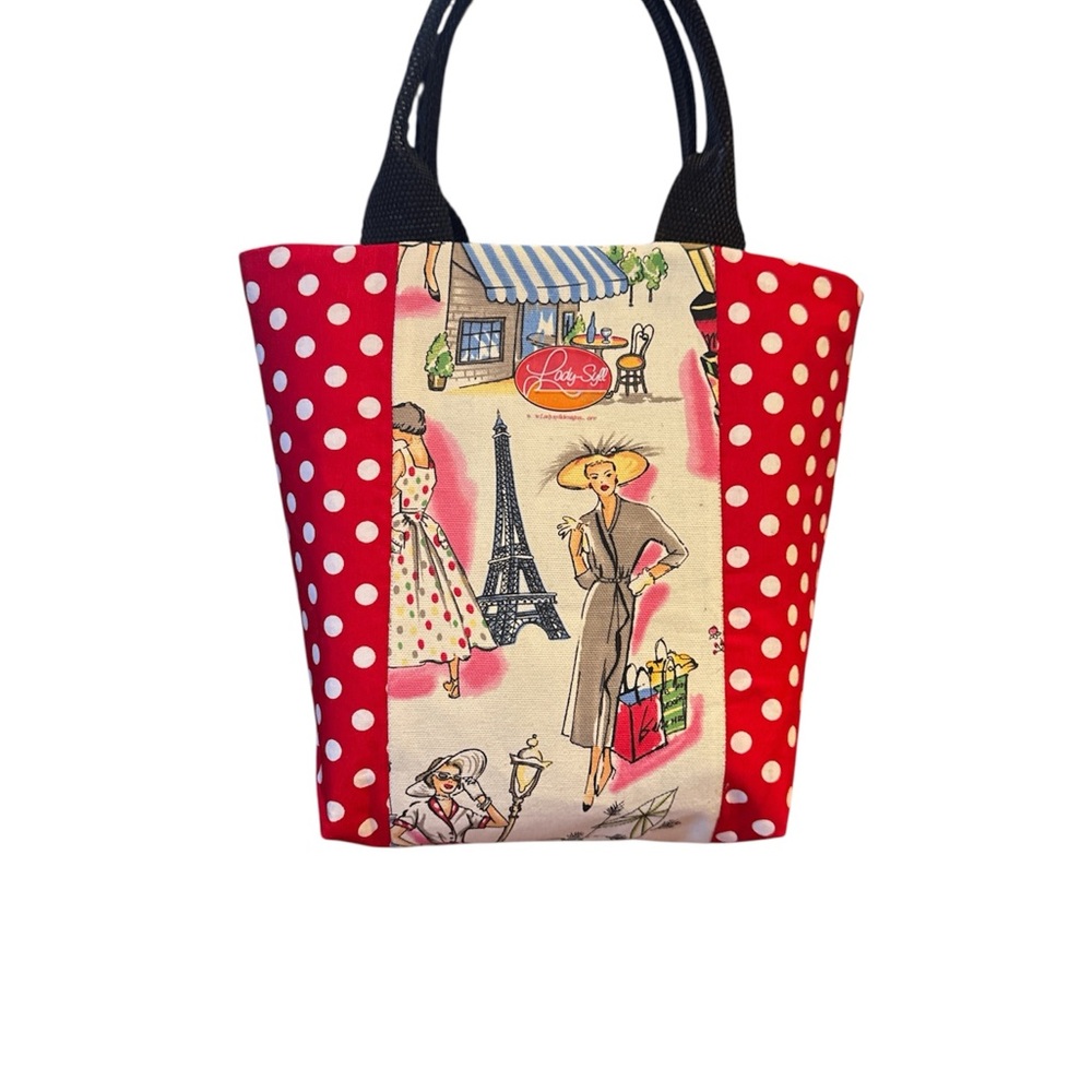 Red Polka Dot Parisian Tote Bag